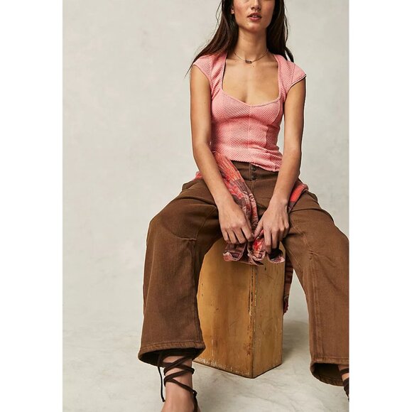 Free People Boss Babe Tank - Strawberry Colada NWOT - Picture 4 of 9